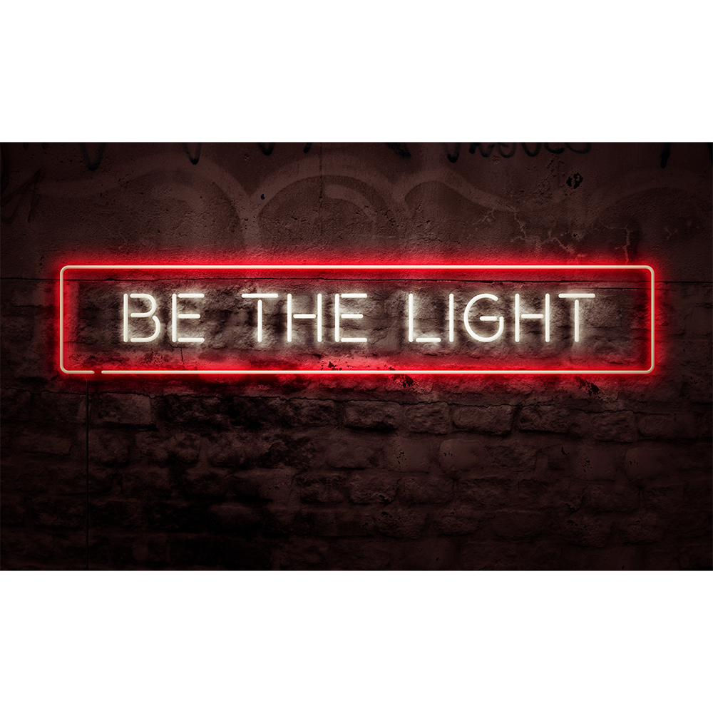 Be The Light Neon Sign Wall Art For You Fabric