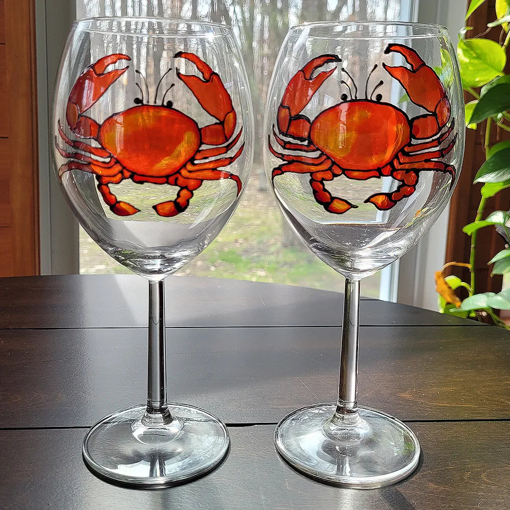 Blue Crab Stemless Wine Cup Wine Cup Stemless Wine Cup 